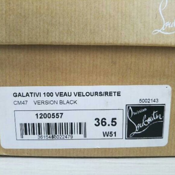 Christian Louboutin Galativi 100 mm Pointed Toe Pumps in Black Velour Mesh 36.5 - Picture 7 of 7